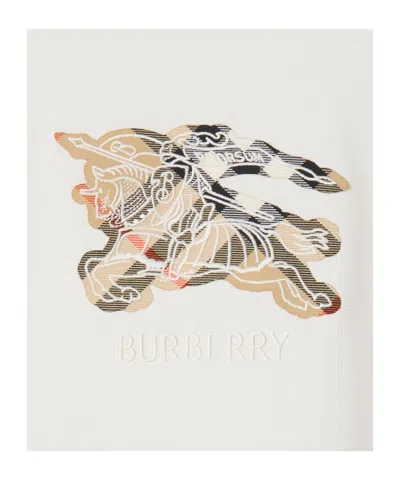 Burberry Equestrian Knight Design Cotton T-shirt In White