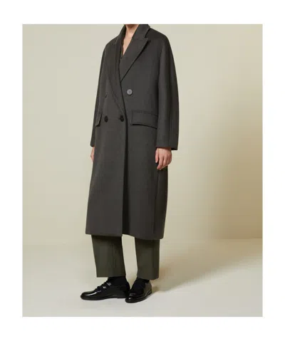 Max Mara Studio Cloruro Wool And Alpaca Coat In Black