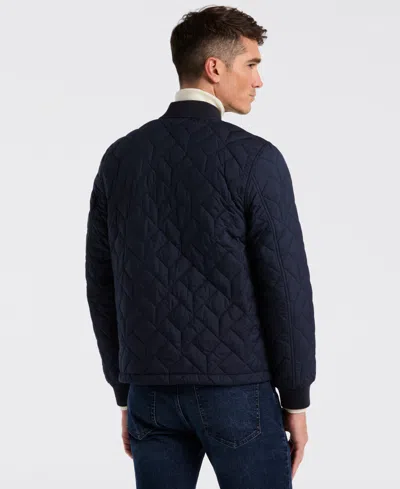Perry Ellis Men's Geo Quilted Jacket In Blue