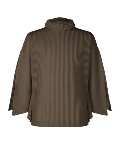 Issey Miyake Kinetic Sculpture Turtleneck In Green