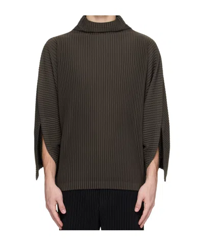 Issey Miyake Kinetic Sculpture Turtleneck In Green