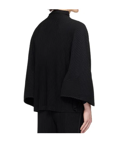 Issey Miyake Kinetic Sculpture Turtleneck In Black