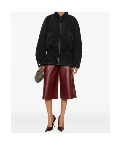 Haikure Denim Jacket Belted Waist In Black