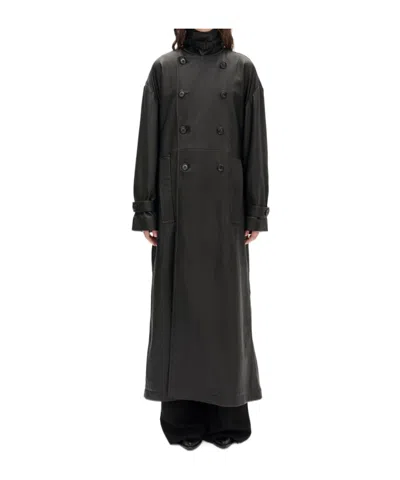 Ann Demeulemeester Ansa Double-breasted Trench Coat In Black