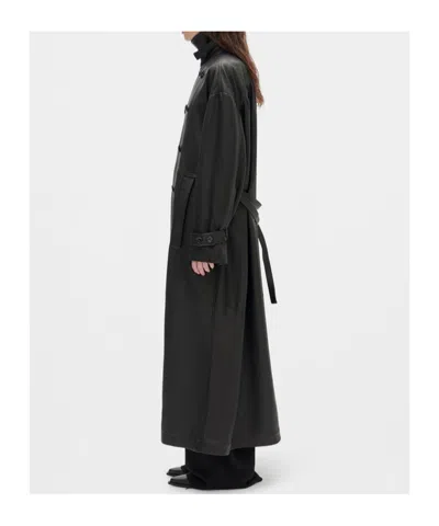 Ann Demeulemeester Ansa Double-breasted Trench Coat In Black