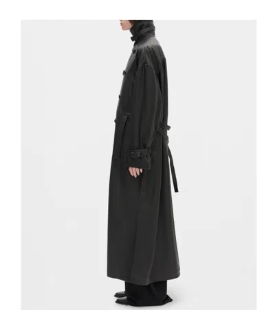 Ann Demeulemeester Ansa Double-breasted Trench Coat In Black