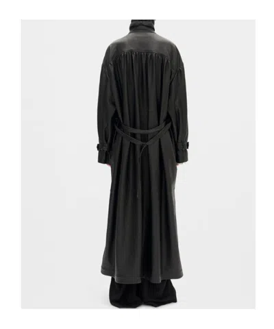 Ann Demeulemeester Ansa Double-breasted Trench Coat In Black