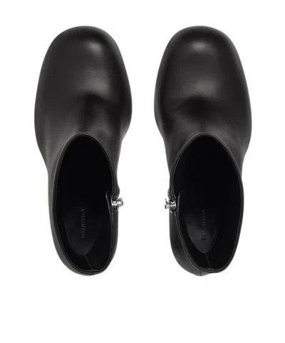 Balenciaga Ankle Bootie With Round Toe Design In Black