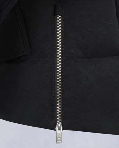 Moose Knuckles Padded Black Jacket With High Collar And Detachable Hood