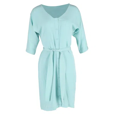 Diane Von Furstenberg Button-down Belted Midi Dress In Turquoise Viscose In Green