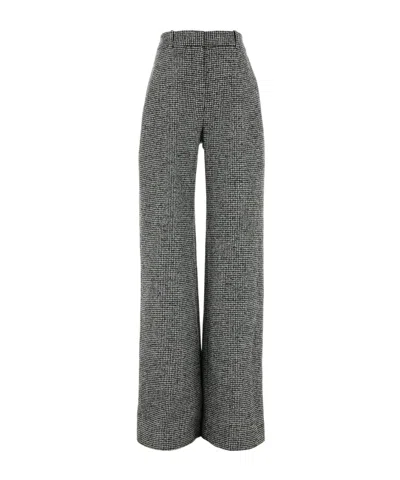 Ermanno Scervino Palazzo Pant Featuring Houndstooth Design In Black