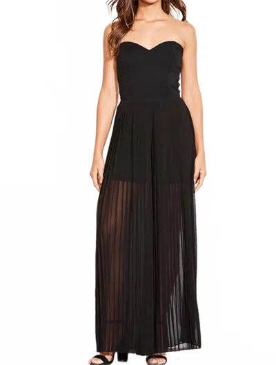 Ali & Jay Z Strapless Zip Back Jumpsuit In Black In Black