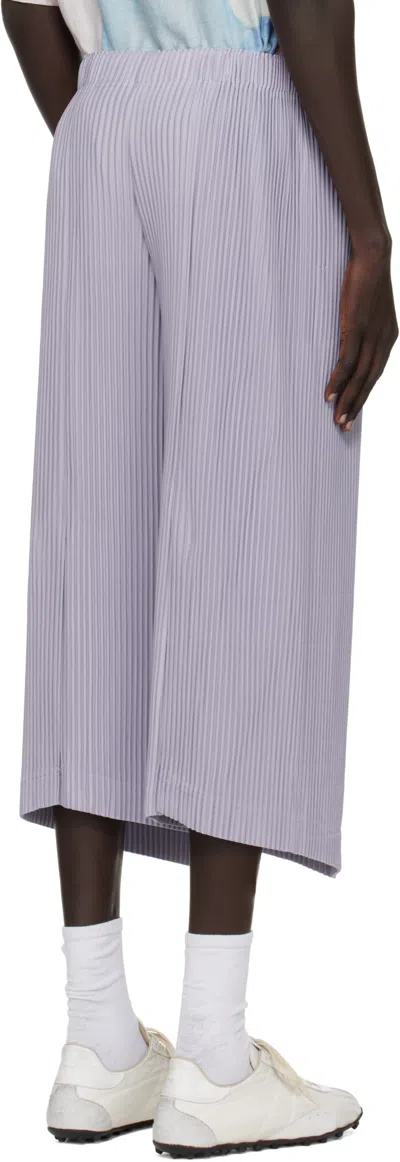 Issey Miyake Pleated Knit Trousers In Gray