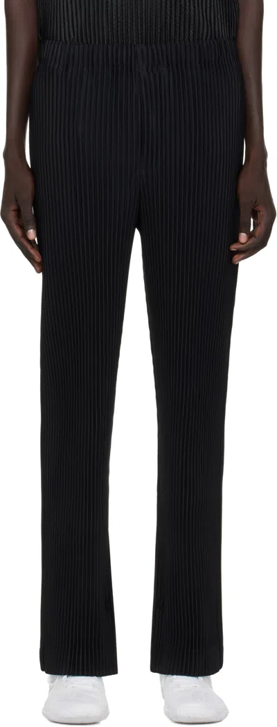 Issey Miyake Tailored Trousers With Button And Pleats In Black