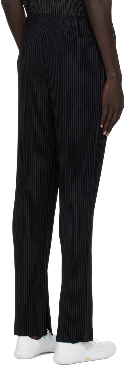 Issey Miyake Tailored Trousers With Button And Pleats In Black