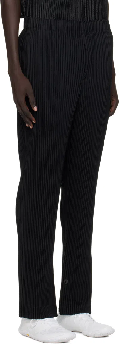 Issey Miyake Tailored Trousers With Button And Pleats In Black