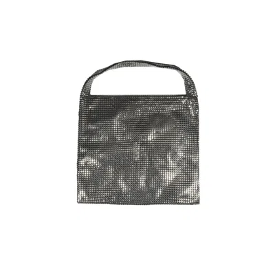 Rabanne Metal Mesh Shoulder Bag With Fixed Handle In Gray