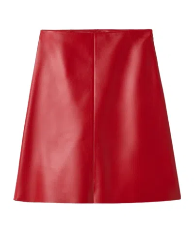 Miu Miu Nappa Leather Skirt In Red