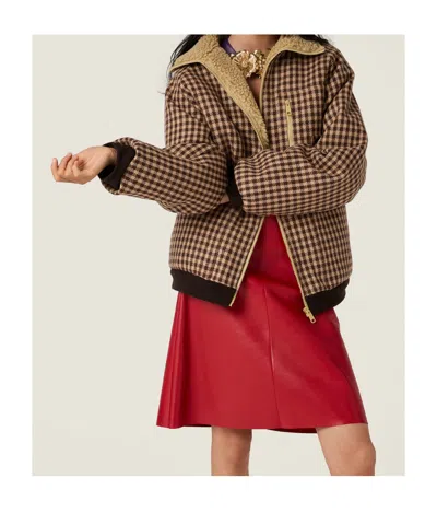 Miu Miu Nappa Leather Skirt In Red