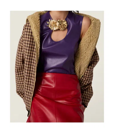 Miu Miu Nappa Leather Skirt In Red