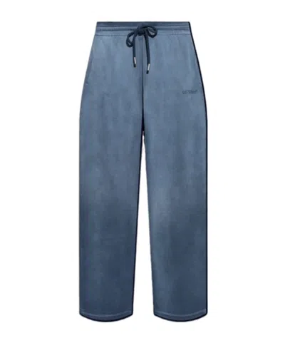 Off-white Elastic Waist Casual Pants In Blue