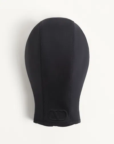 Valentino Vlogo Signature Knit Hoodie With Zip In Brown