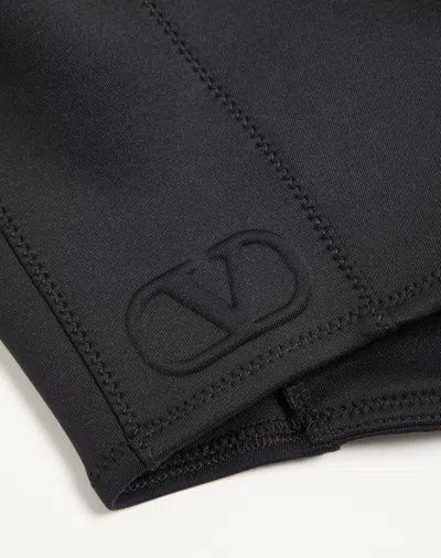 Valentino Vlogo Signature Knit Hoodie With Zip In Brown