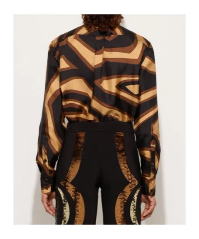 Pucci Multicolor Silk Pattern Shirt In Black