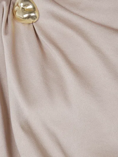 Fabiana Filippi Enver Satin Long Sleeve Top With Pepita In Brown