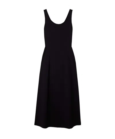 The Row Teza Wool Maxi Dress In Black