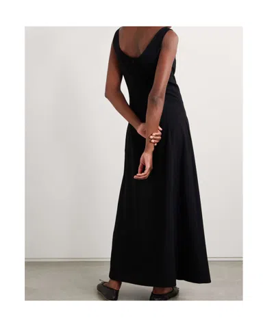 The Row Teza Wool Maxi Dress In Black
