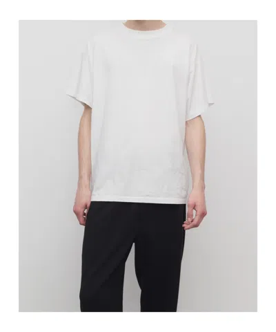 The Row Boxy Cut Cotton T-shirt With Short Sleeves In White