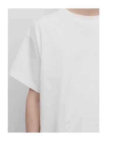 The Row Boxy Cut Cotton T-shirt With Short Sleeves In White