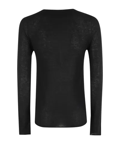 Roberto Collina Crew Neck Long Sleeve Sweater In Black