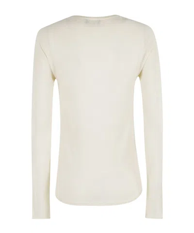 Roberto Collina Crew Neck Long Sleeve Sweater In White
