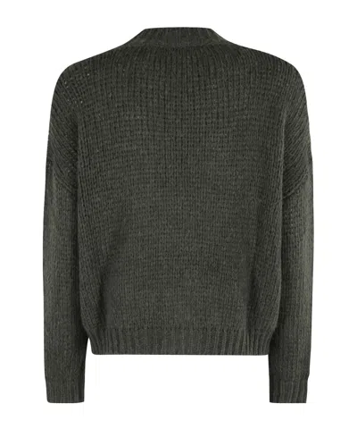 Roberto Collina Textured Knit Cardigan Front Pockets In Gray