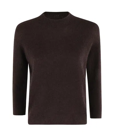 Roberto Collina Three-quarter Sleeve Sweater In Black