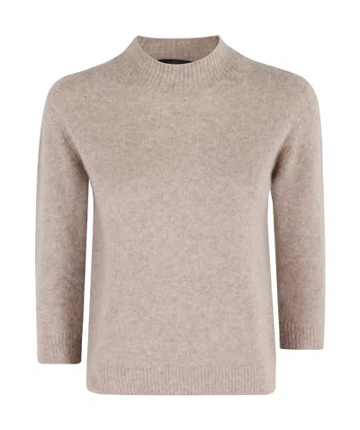 Roberto Collina Crew-neck Cashmere Sweater In Brown
