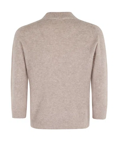 Roberto Collina Crew-neck Cashmere Sweater In Brown