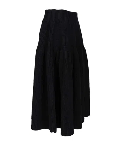 Dries Van Noten Women Wool Twill Midi Skirt In Black