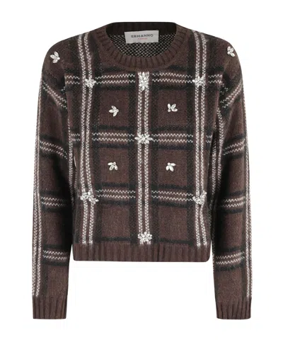 Ermanno Firenze Crew Neck Cropped Sweater In Black