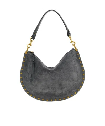 Isabel Marant Oskan Logo Stamped Crossbody Bag In Black