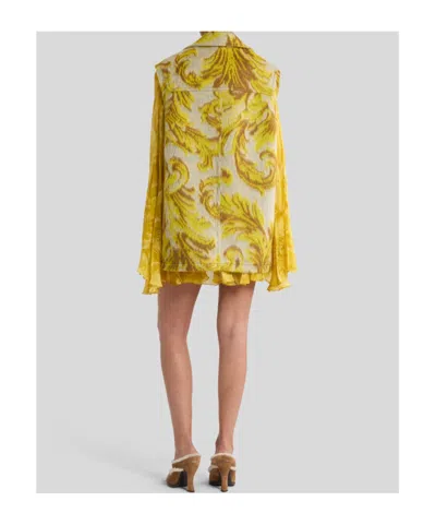 Etro Floral-jacquard Toggle Waistcoat In Yellow