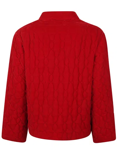 Aspesi Quilted Buttoned Jacket In Red
