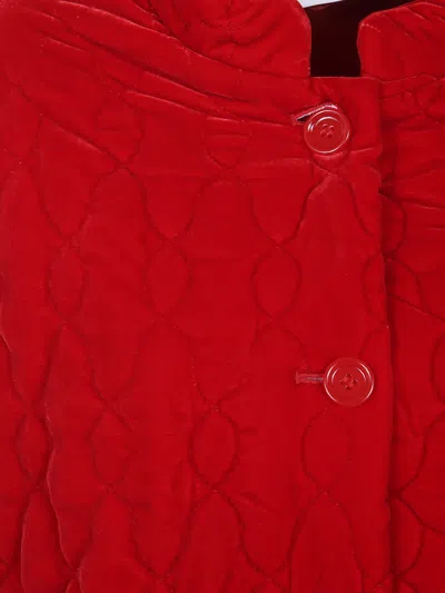 Aspesi Quilted Buttoned Jacket In Red