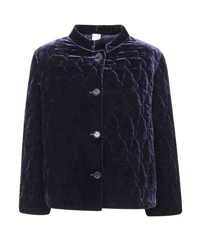 Aspesi Quilted Buttoned Jacket In Black