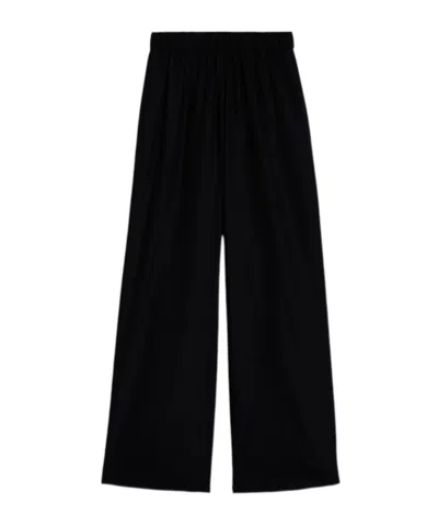 Aspesi Cashmere Wool Flannel Trousers In Black