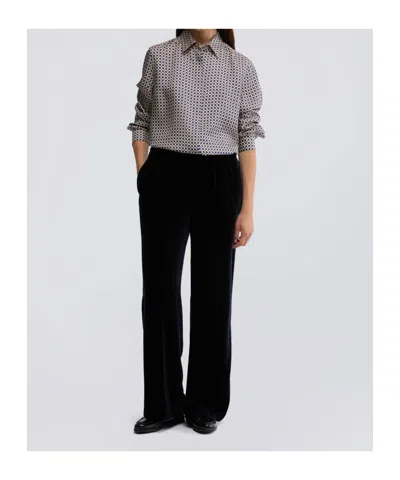 Aspesi Cashmere Wool Flannel Trousers In Black