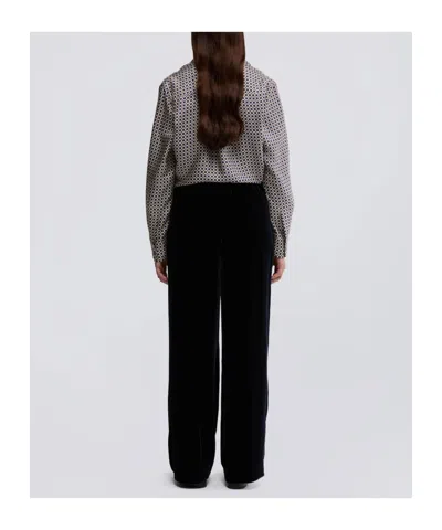 Aspesi Cashmere Wool Flannel Trousers In Black