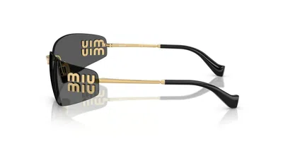 Miu Miu 75mm Oversize Rectangular Wrap Sunglasses In Blue